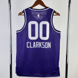 23/24 JAZZ CLARKSON #00 Purple City Edition Top Quality Hot Pressing NBA Jersey