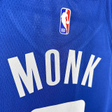23/24 Kings MONK #0 Blue City Edition Top Quality Hot Pressing NBA Jersey
