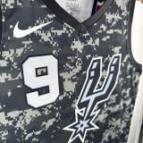 Sa Spurs PARKER # 9 Camouflage Top Quality Hot Pressing NBA Jersey