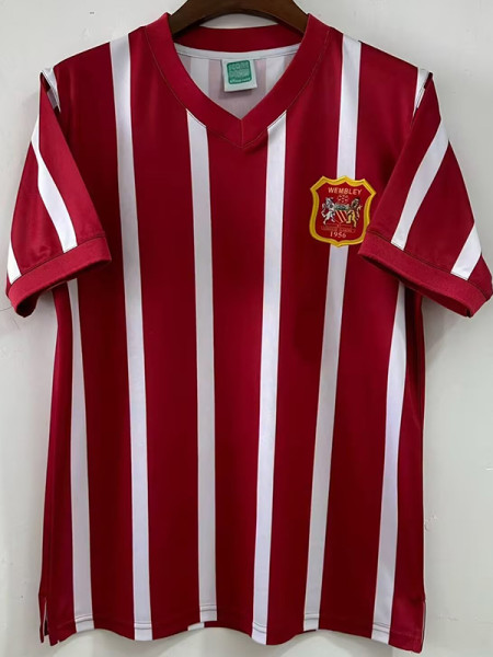 1956 Man City Red Retro Soccer Jersey