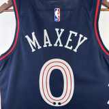 23/24 76ERS MAXEY #0 Dark Blue City Edition Top Quality Hot Pressing NBA Jersey