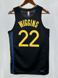 24/25 WARRIORS WIGGINS # 22 Black Flying Man Top Quality Hot Pressing NBA Jersey