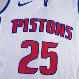 22/23 Pistons ROSE #25 White Top Quality Hot Pressing NBA Jersey