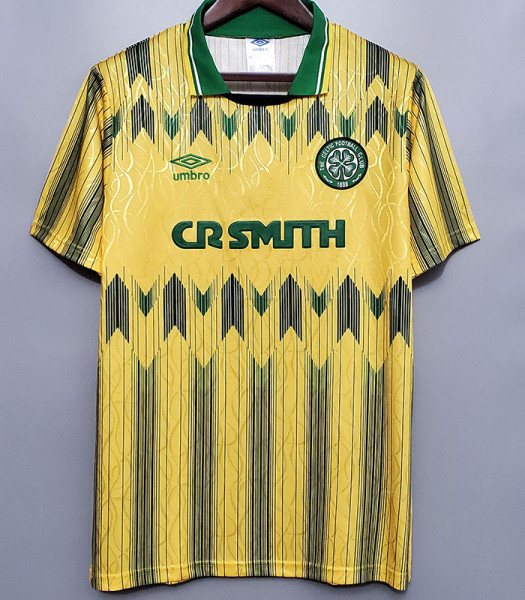 1988/1991 Celtic Away Yellow Retro Soccer Jersey