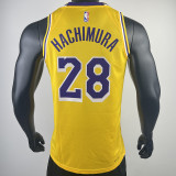 22/23 LAKERS HACHIMURA #28 Yellow Top Quality Hot Pressing NBA Jersey(圆领)