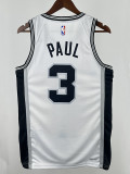 Sa Spurs PAUL #3 White Top Quality Hot Pressing NBA Jersey