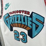 24/25 Grizzlies ROSE #23 White Retro Top Quality Hot Pressing NBA Jersey