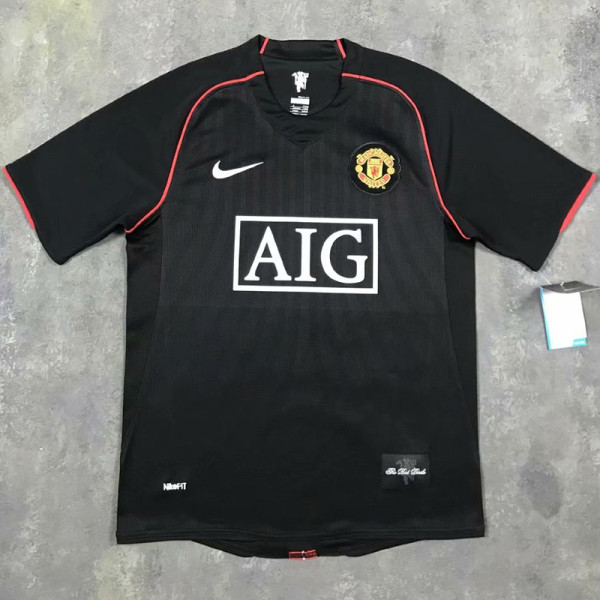 2007/2008 Man Utd Away Black Retro Soccer Jersey