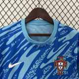 2024 Portugal Goalkeeper Blue  Fans Soccer Jersey