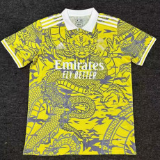25/26 RMA Yellow Dragon Pattern Special Edition Fans Soccer Jersey