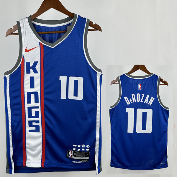 23/24 Kings DeROZAN #10 Blue city Edition Top Quality Hot Pressing NBA Jersey