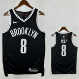 22/23 Nets CUI YONGXI #8 Black Top Quality Hot Pressing NBA Jersey