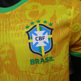 25-26 Brazil Christ statue Yellow  Player Version Soccer Jersey