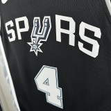 Sa Spurs FOX #4 Black Top Quality Hot Pressing NBA Jersey