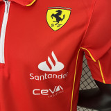2024 F1 Formula One Ferrari Polo Red Racing Suit (有领、左肩带DX广告)