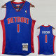 2008/09 Pistons IVERSON #1 Blue Retro Top Quality Hot Pressing NBA Jersey