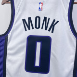 23/24 Kings MONK #0 White Top Quality Hot Pressing NBA Jersey