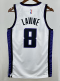 23/24 KINGS LAVINT # 8 White Home  Top Quality Hot Pressing  Retro NBA Jersey