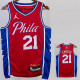 22/23 76ERS EMBIID #21 Red Top Quality Hot Pressing NBA Jersey (Trapeze Edition) 飞人版