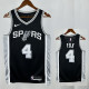 Sa Spurs FOX #4 Black Top Quality Hot Pressing NBA Jersey