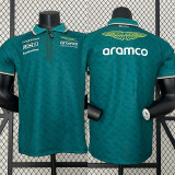 2024 F1 Aston Martin Green Polo Racing Suit(有领)
