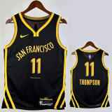 23/24 WARRIORS THOMPSON #11 Black City Edition Top Quality Hot Pressing NBA Jersey (V领)
