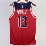 22/23 Wizards POOLE #13 Red Top Quality Hot Pressing NBA Jersey
