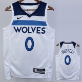 22/23 Timberwolves RUSSELL #0 White Top Quality Hot Pressing NBA Jersey