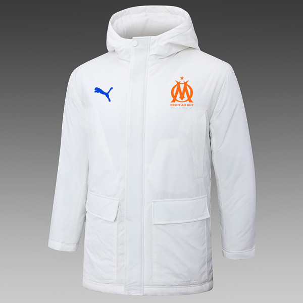 24/25 Marseille White Hooded Cotton Coat G246橙色队标