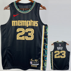 22/23 Grizzlies ROSE #23 Black City Edition Top Quality Hot Pressing NBA Jersey