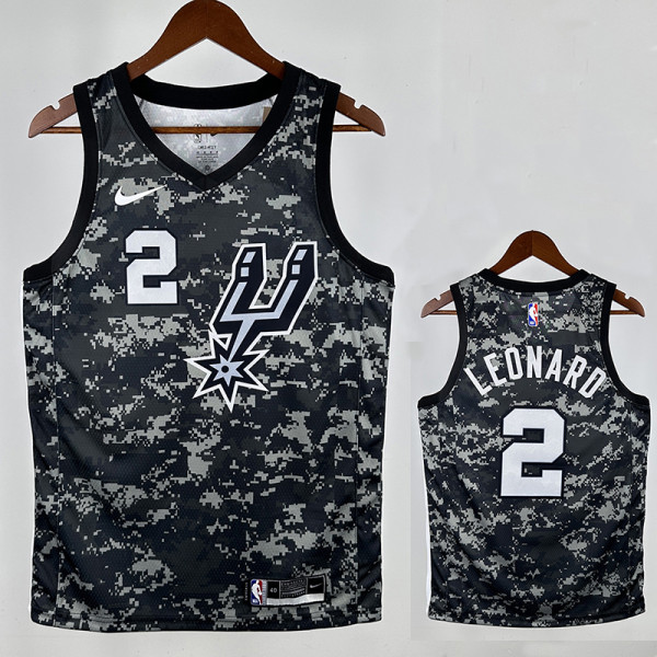 Sa Spurs LEONARD #2 Camouflage Top Quality Hot Pressing NBA Jersey