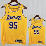 Lakers ANDERSON # 95 Yellow Top Quality Hot Pressing NBA Jersey