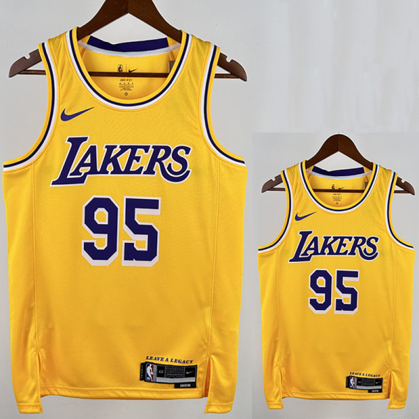 Lakers ANDERSON # 95 Yellow Top Quality Hot Pressing NBA Jersey