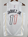22/23 HEAT JAQUEZ JR. #11 White City Edition Top Quality Hot Pressing NBA Jersey