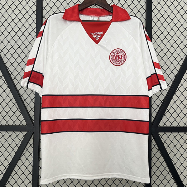 1988 Denmark Away Retro  Soccer Jersey