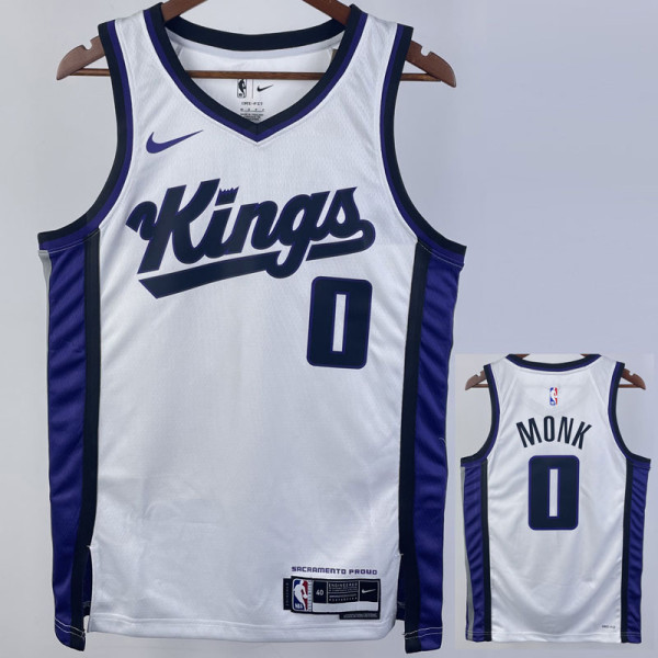 23/24 Kings MONK #0 White Top Quality Hot Pressing NBA Jersey