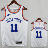 75th Anniversary KNICKS BRUNSON  # 11White Heat Pressed Retro NBA Jersey