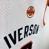 06/07 Nuggets IVERSON #3 White ABA Retro Night Top Quality Hot Pressing NBA Jersey