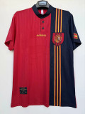 1996  Spain Home Red Retro Soccer Jersey
