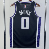 23/24 Kings MONK #0 Black Top Quality Hot Pressing NBA Jersey