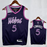 Timberwolves EDWARDS #5 Black Purple Edition Top Quality Hot Pressing NBA Jersey
