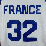 2024 Olympic Game France  Wembanyama #32 White Basketball Jersey