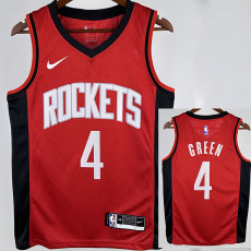 22/23 ROCKETS GREEN #4 Red Away Top Quality Hot Pressing NBA Jersey