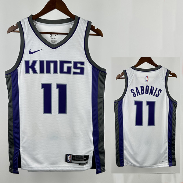 22/23 KINGS SABONIS #11 White Home Top Quality Hot Pressing Retro NBA Jersey