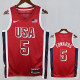 2024 Olympic Game USA EDWARDS # 5 Red Basketball Jersey