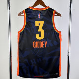 23/24 OKC Thunder GIDDEY #3 Dark Blue City Edition Top Quality Hot Pressing NBA Jersey