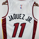 22/23 HEAT JAQUEZ JR. #11 White Top Quality Hot Pressing NBA Jersey (V领）