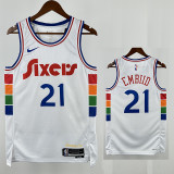 24/25 76ERS EMBIID  # 21 City Edition Top Quality Hot Pressing Retro NBA Jersey