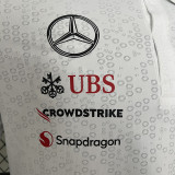 2024 F1 Formula One Mercedes Polo White Racing Suit(有领)