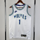 23/24 TIMBERWOLVES ANDERSON #1 White Top Quality Hot Pressing NBA Jersey (Retro Logo)